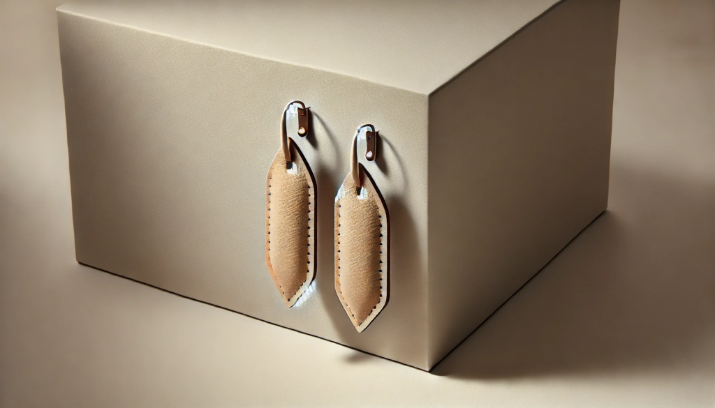 nichel and suede soft sand sloanes leather earrings